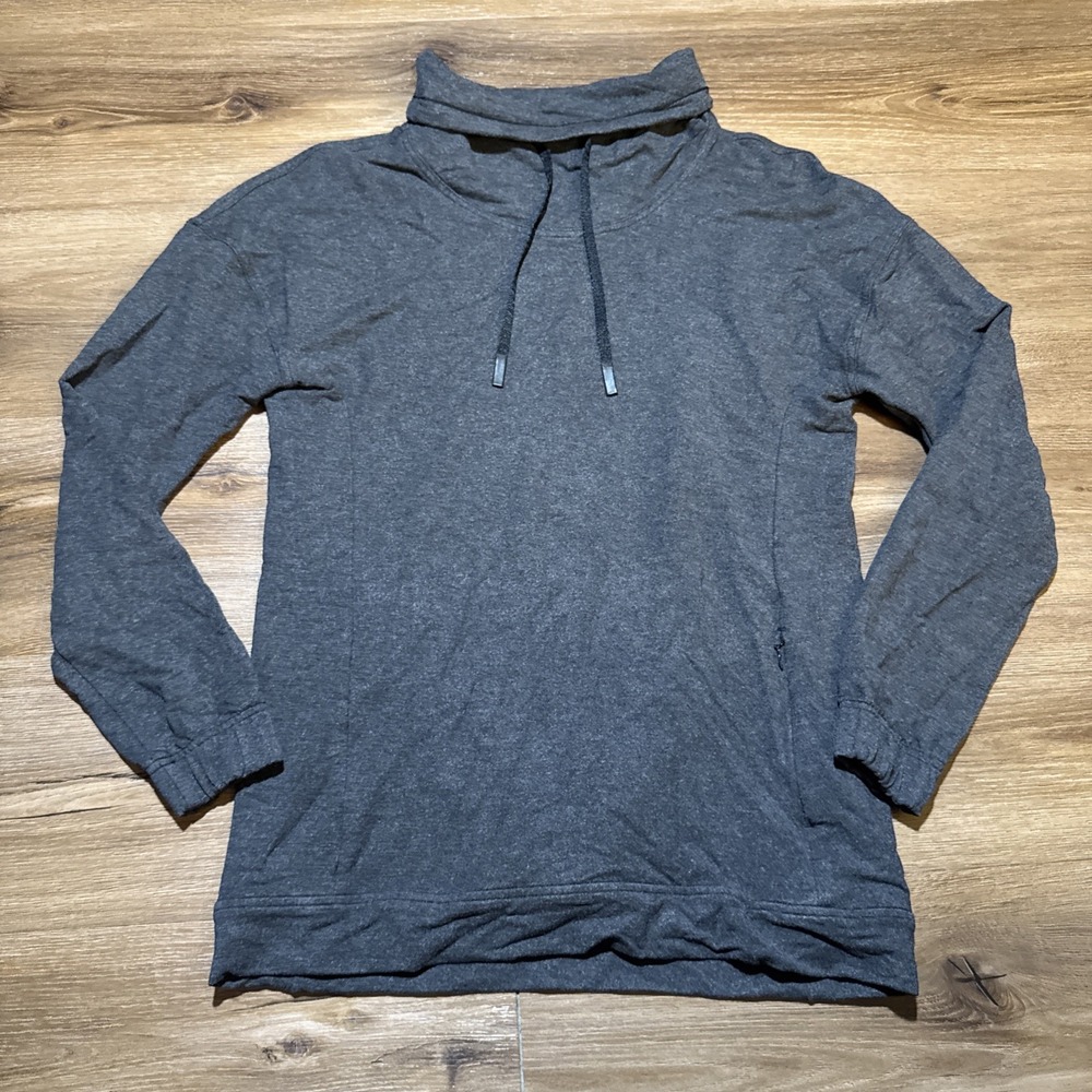 Lululemon Womens Size 4 Sweatshirt Gray Twisted and Tucked Zip Pocket Yoga Gym‎